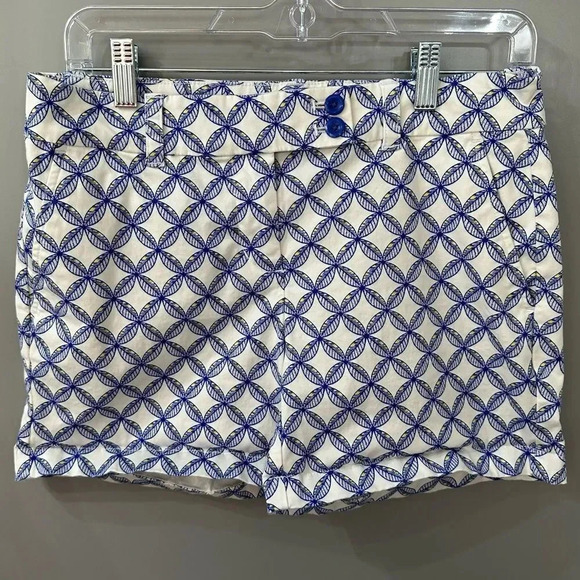 Vineyard Vines Shorts Blue & White Geometric Pattern Size 2 - Picture 1 of 6
